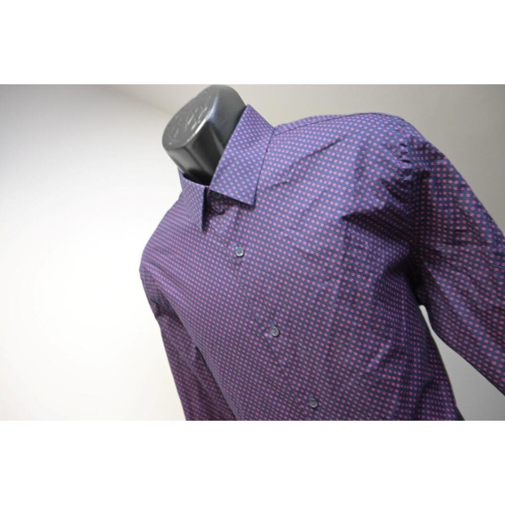 Express Dress Shirt Modern Fit Floral Spotted Long Sleeve Mens Sz Large‎